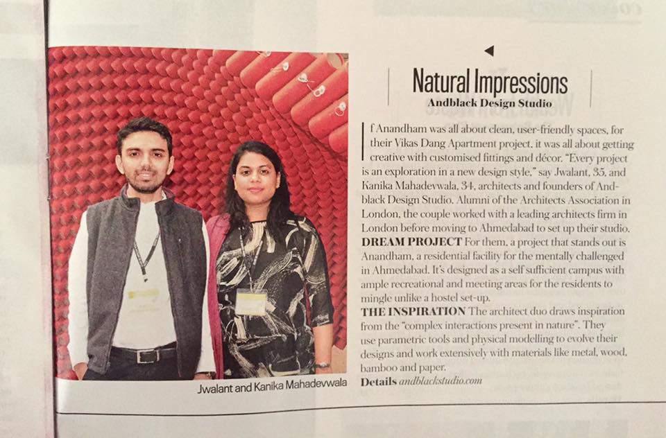 India Today's article of andblack design studio