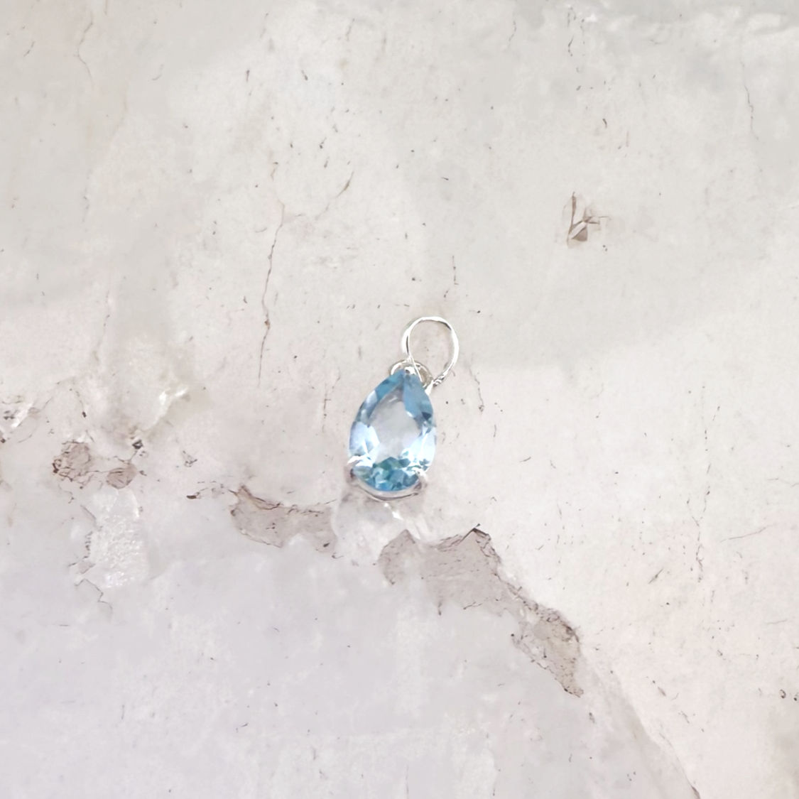 Silver Pendant -Faceted Pear Cut (Style A)