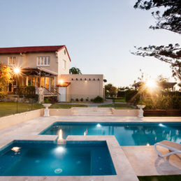 Luxury outdoor swimming pool.