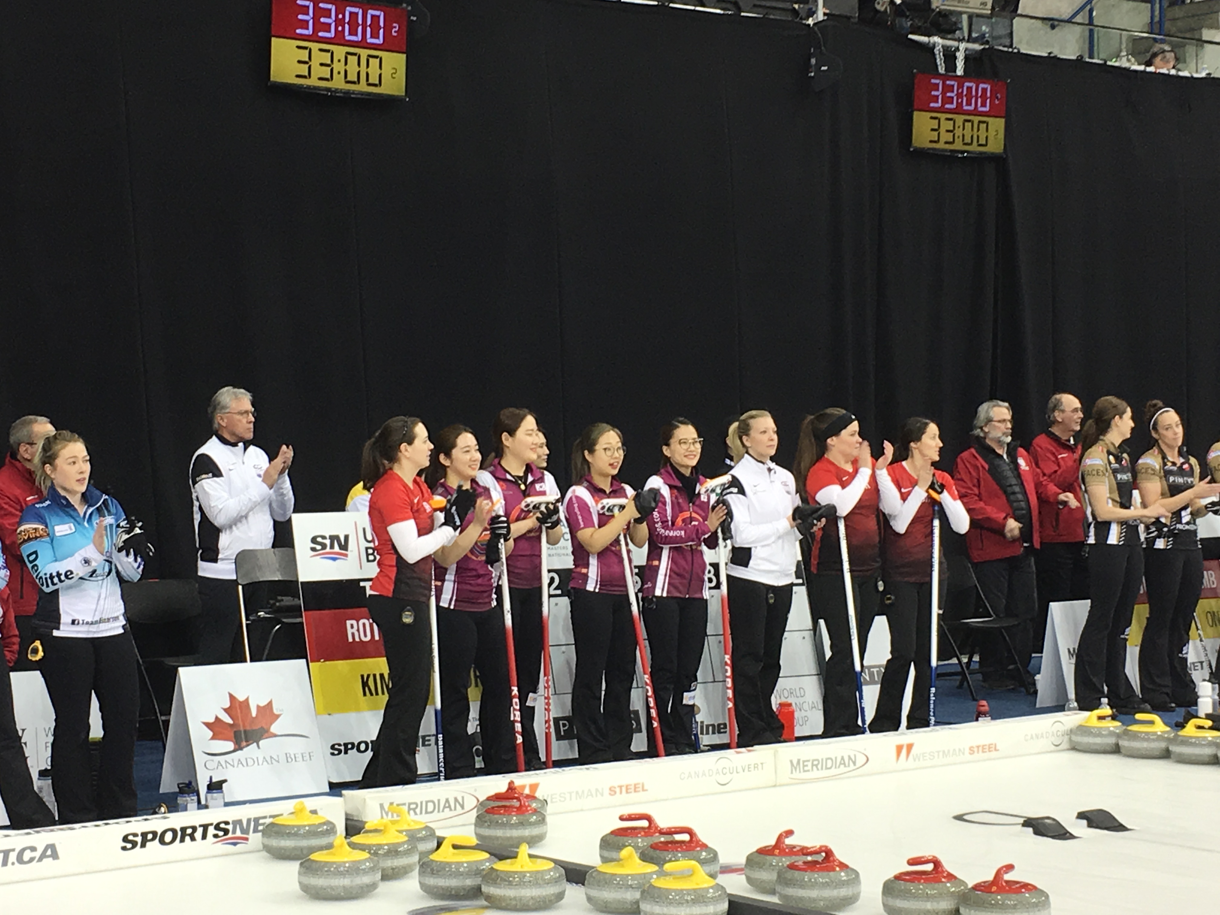 Team line up for introduction