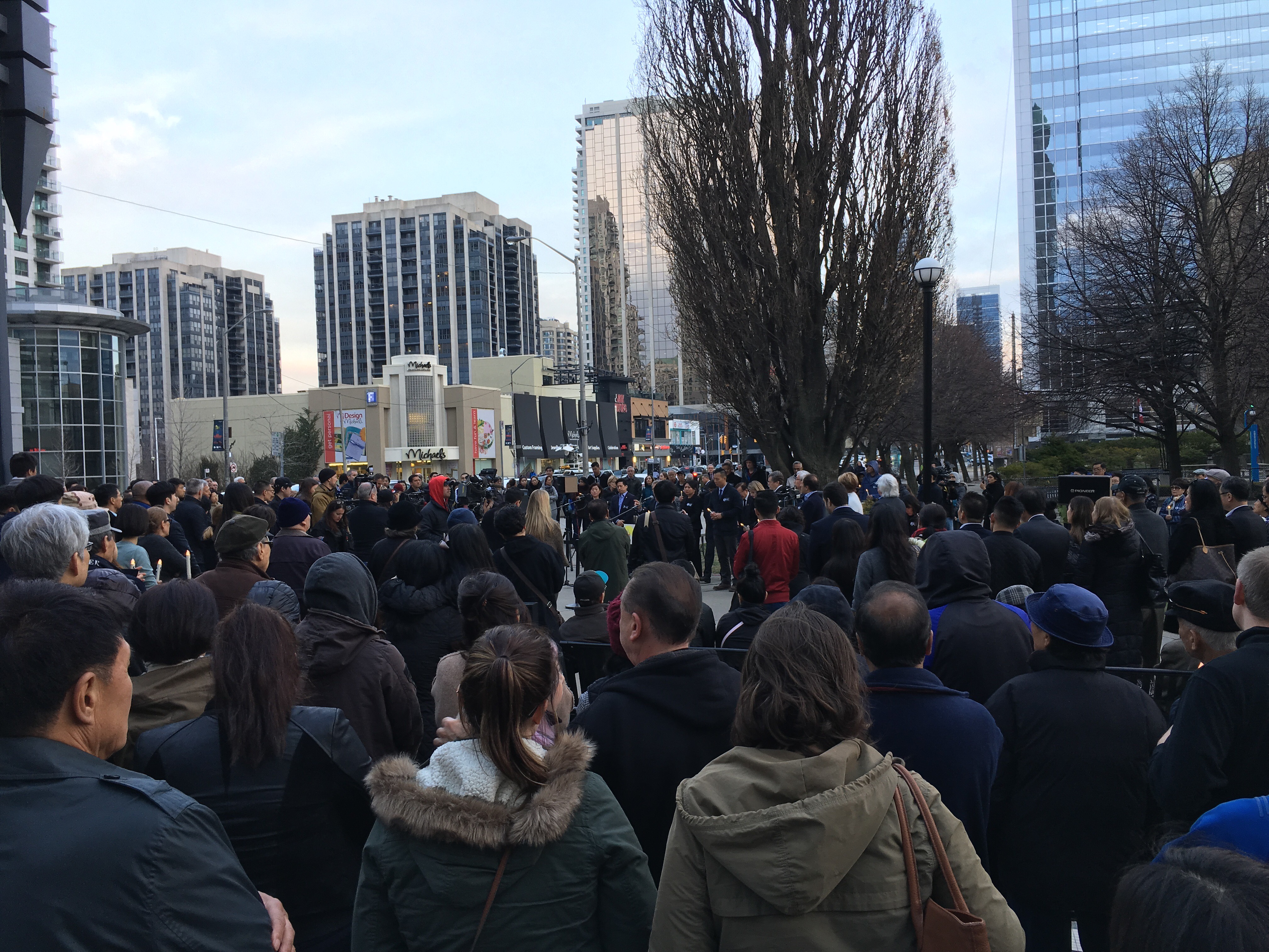 People at Mel Lastman Square