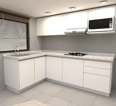 Cocina en L con Ventana