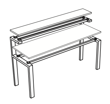 Recepcion recta estructura metálica cubiertas de melamina