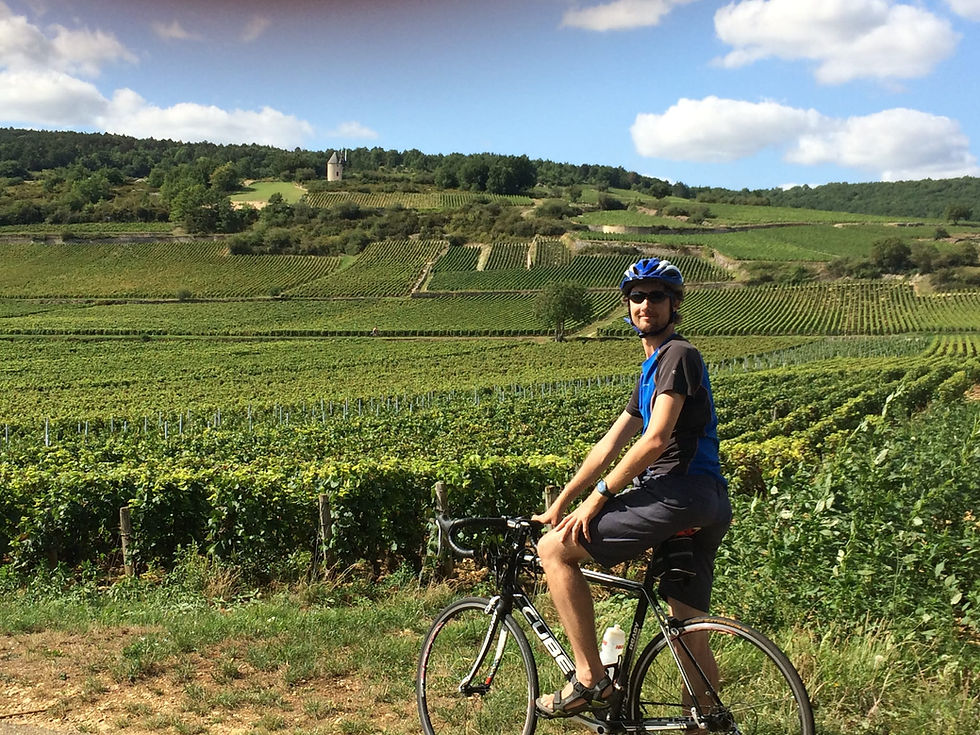 Matt riding is Cube road bike in France.