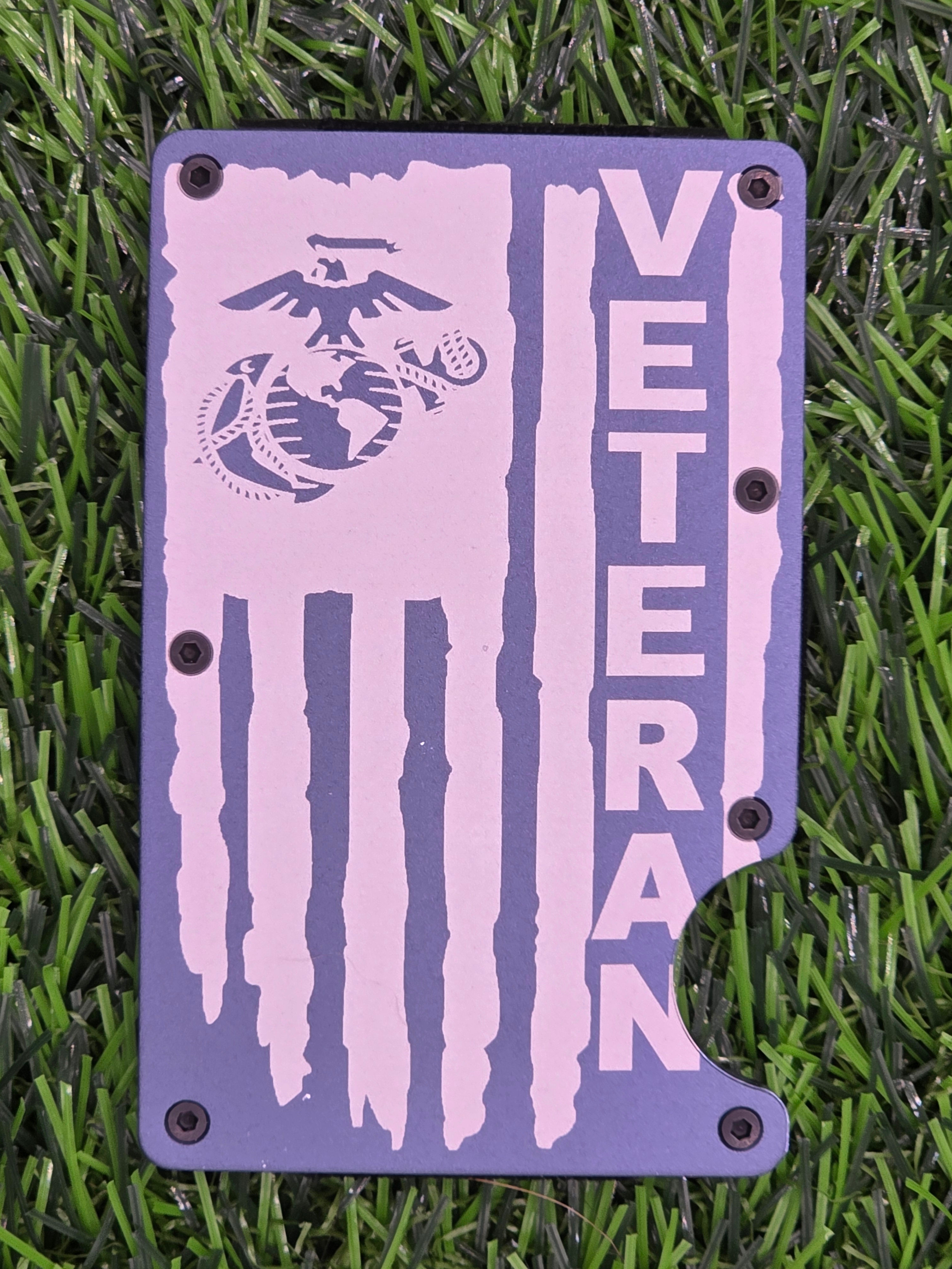 Service Flag Metal Minimalist Wallet