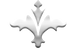 3D white fleur-de-lis