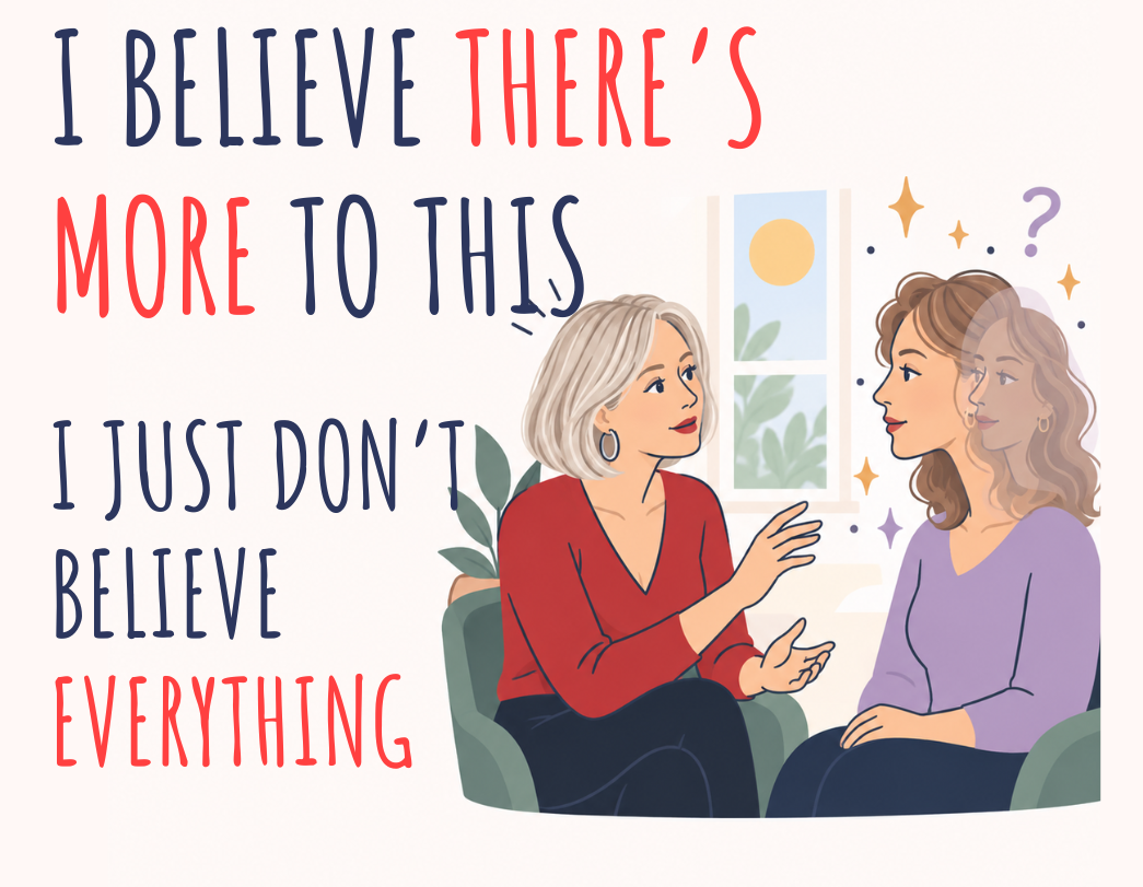 Two women exploring a strange mediumship experience in daylight