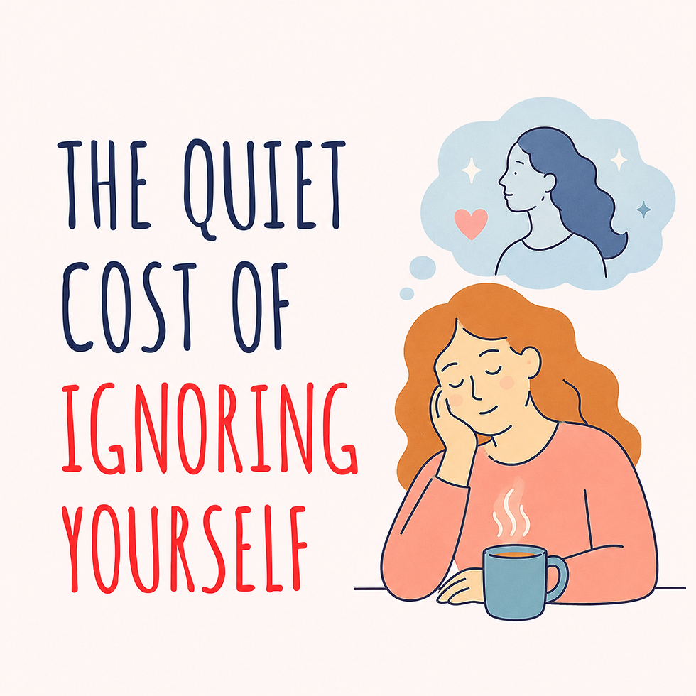 The Quiet Cost of Ignoring Yourself illustration representing self-awareness, healing and reconnecting with yourself.
