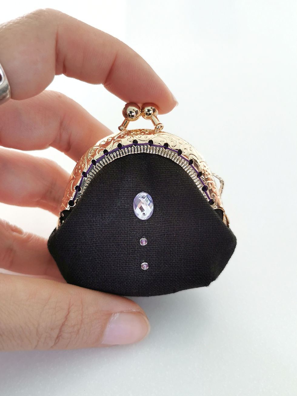 縮圖：手工刺繡 超迷你口金包