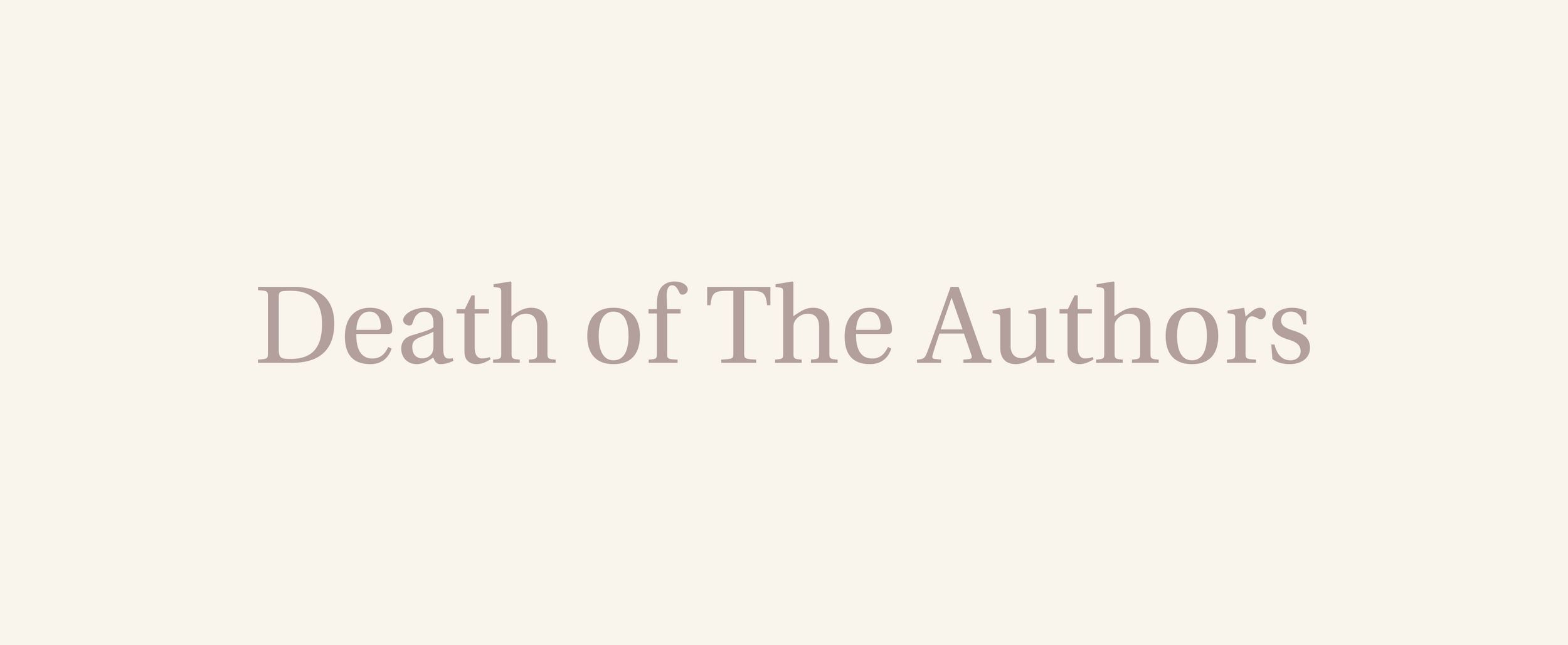 Literary Blogger | Death of The Authors
