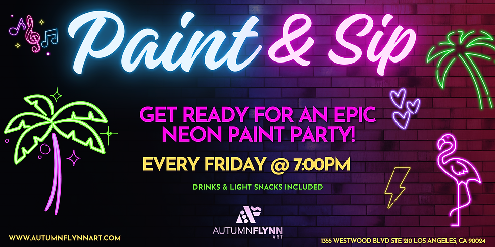 Neon Paint Paint & Sip Workshop