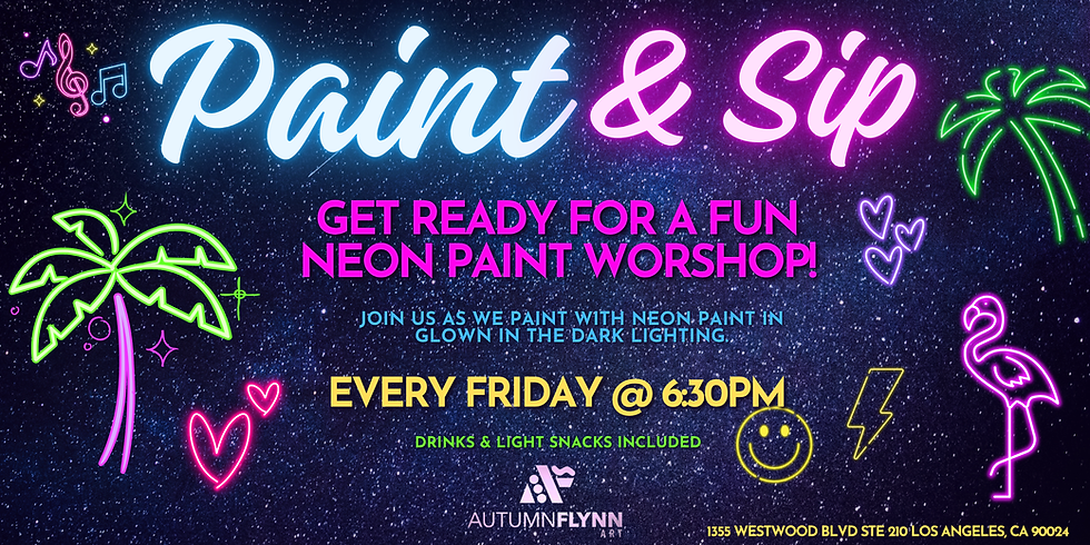 Neon Paint & Sip Workshop