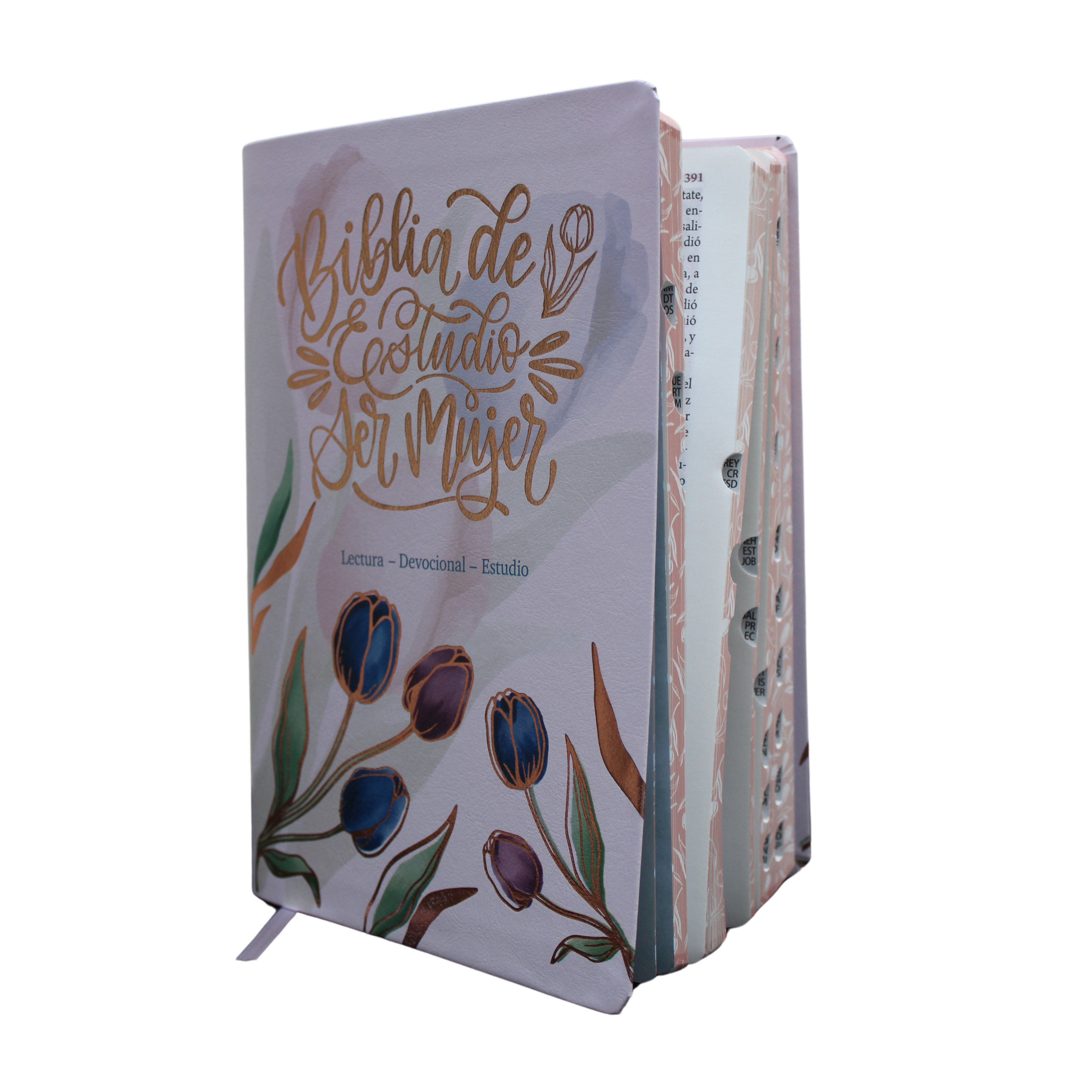 Biblia de Estudio Ser Mujer-Lectura-Devocional-Estudio Tulipanes