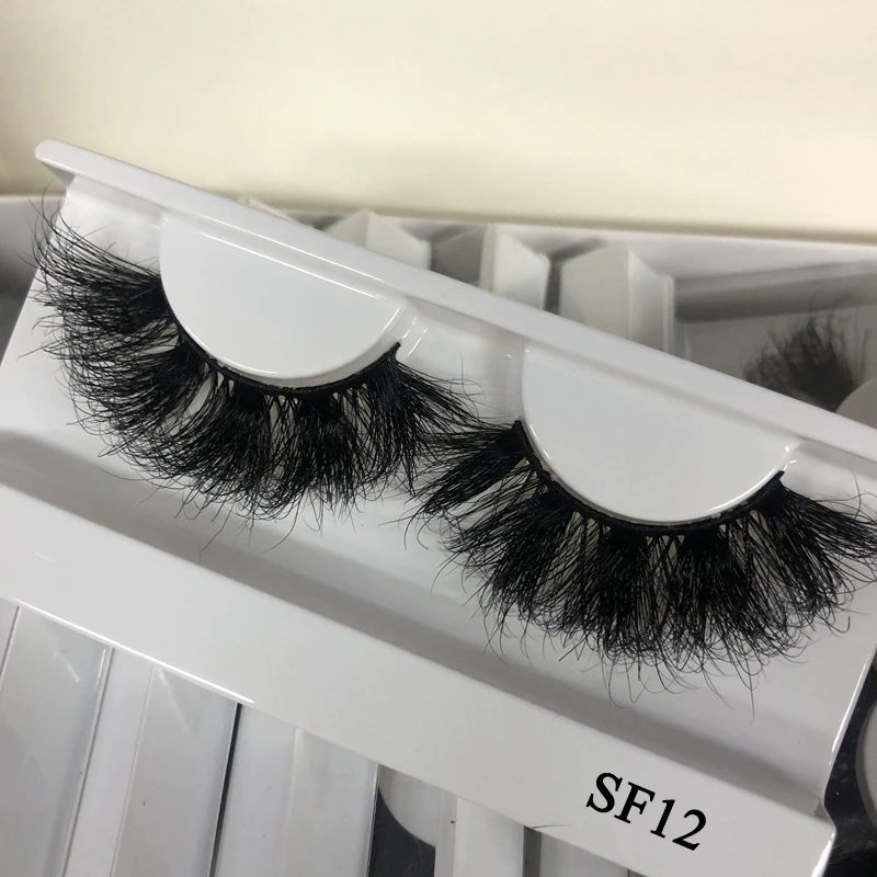 Thumbnail: Volume Mink Lashes Dramatic Fluffy 25mm Long Eyelashes Reusable Cruelty Free 