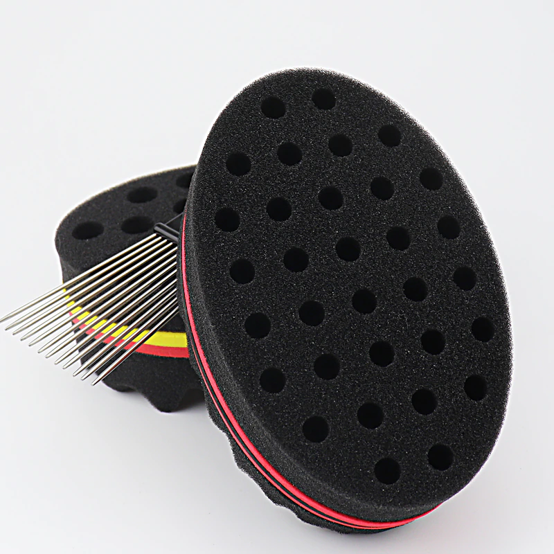 Thumbnail: double-sided magic twisted hairbrush sponge, coil twist lock  brush too