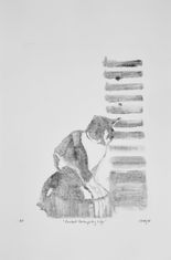 "Bucket Contemplating Life (Artist Print)" by Carolyn C.S. Kleinberger