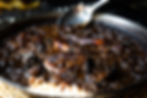 Black rice paella at an intimate wedding villa Barcelona