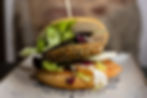 Gourmet veggie burger at an intimate wedding villa Barcelona