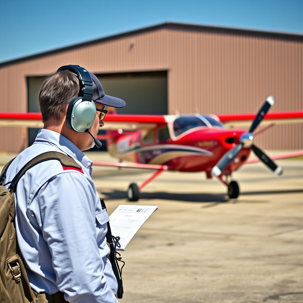 Image of a pilot and an airplane