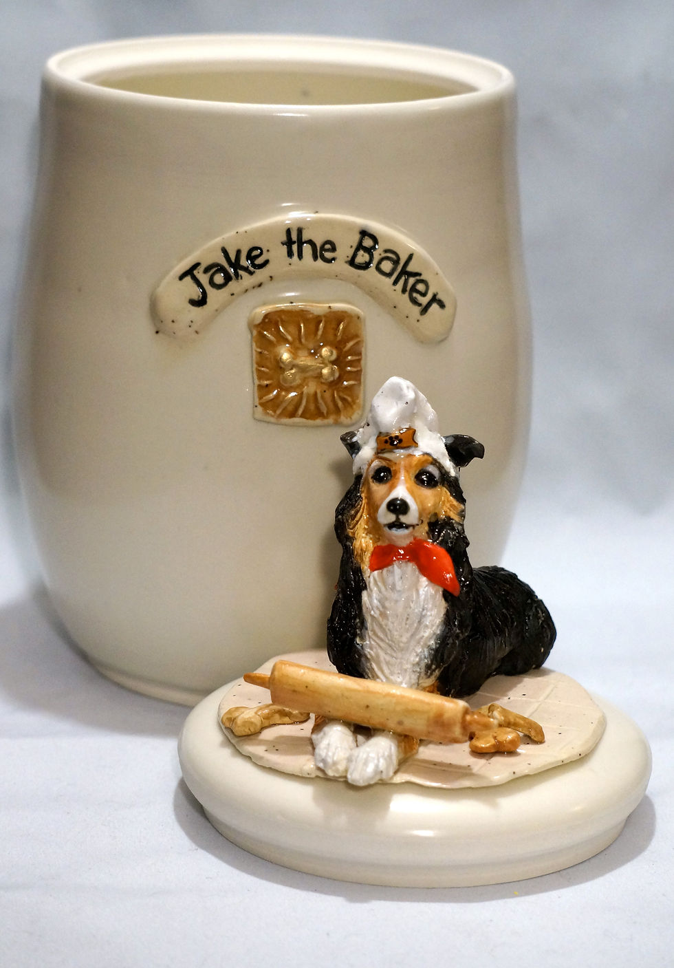 Sheltie Jake with Custom Treat Jar