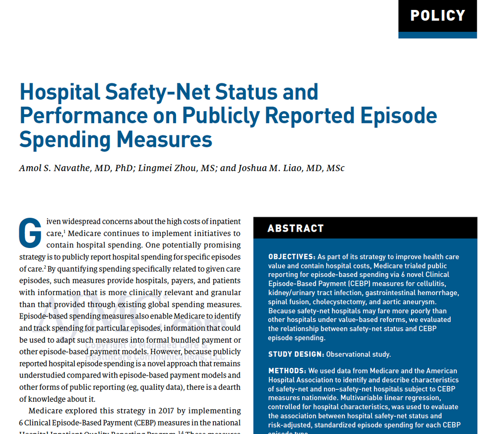 How Do Hospitals Perform on Episode Spending Measures?