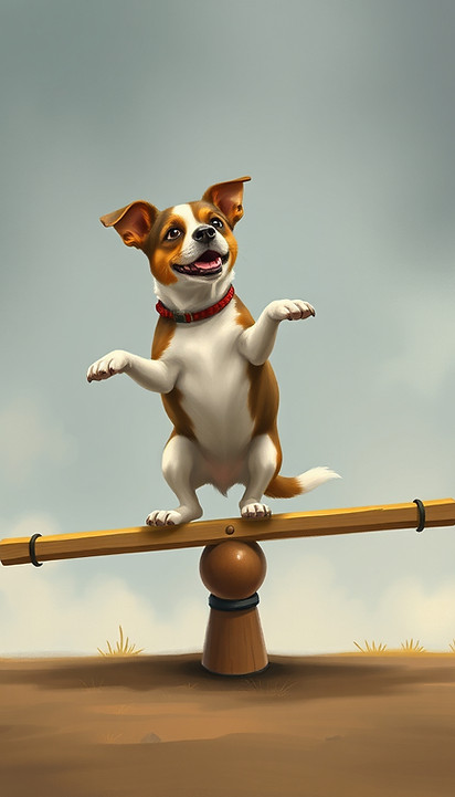balancing dog