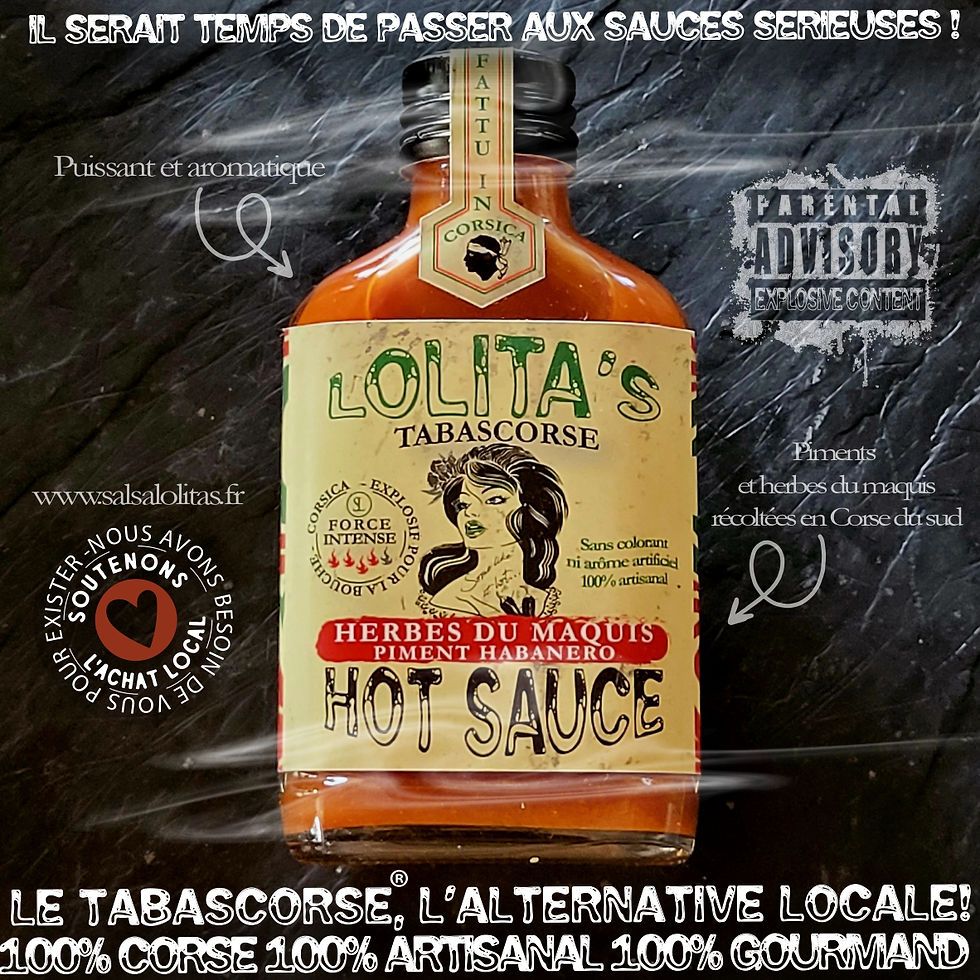 Miniature : "TABASCORSE" Sauce piquante à aux HERBES DU MAQUIS-HABANERO