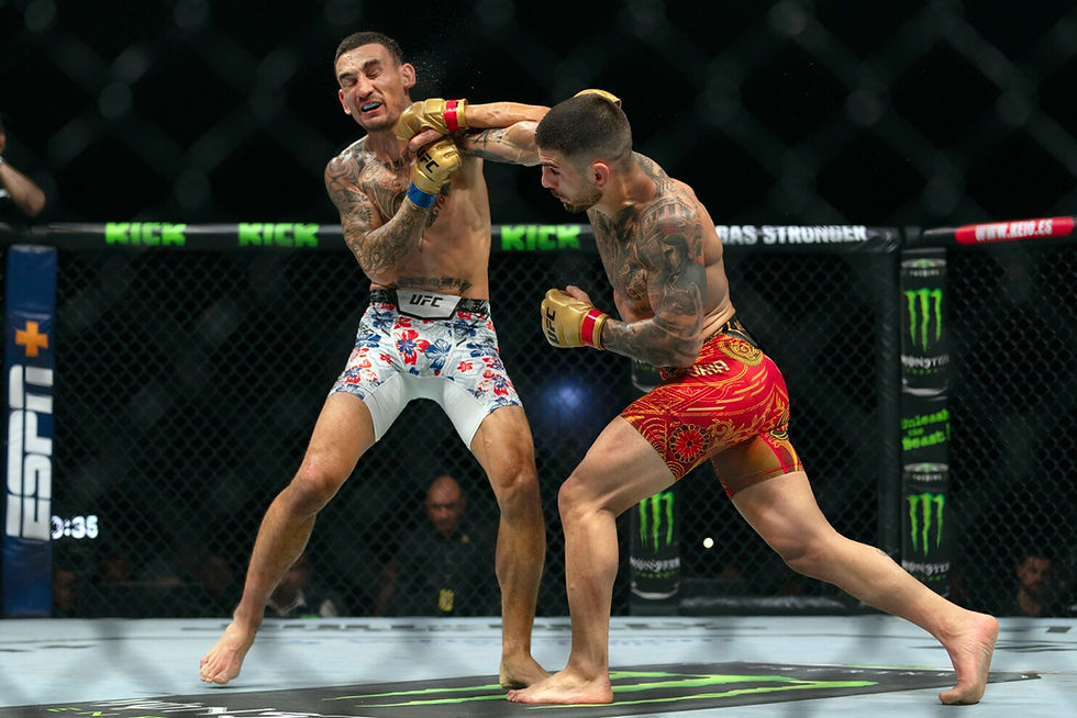 Ilia Topuria finishing a tough Max Holloway, which has never been done before