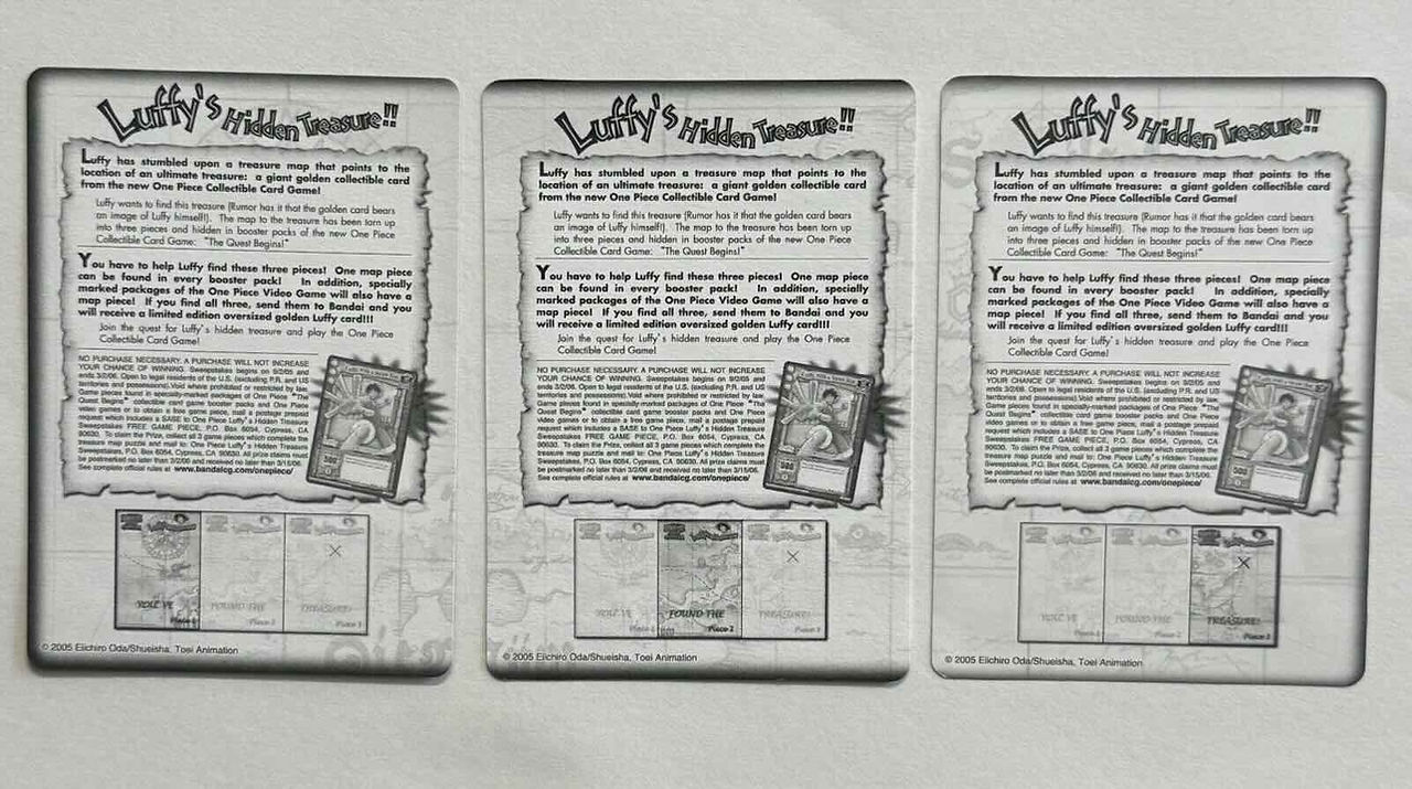 Luffy's Hidden Treasure Cards (Back)