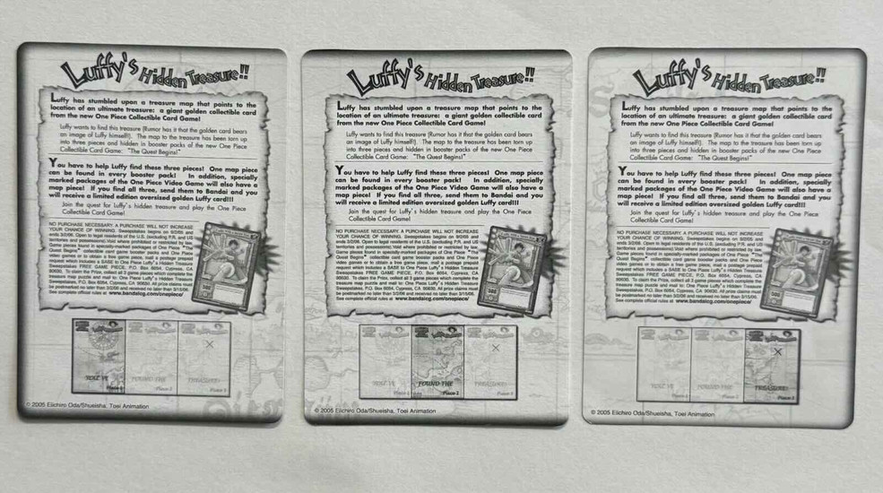 Luffy's Hidden Treasure Cards (Back)