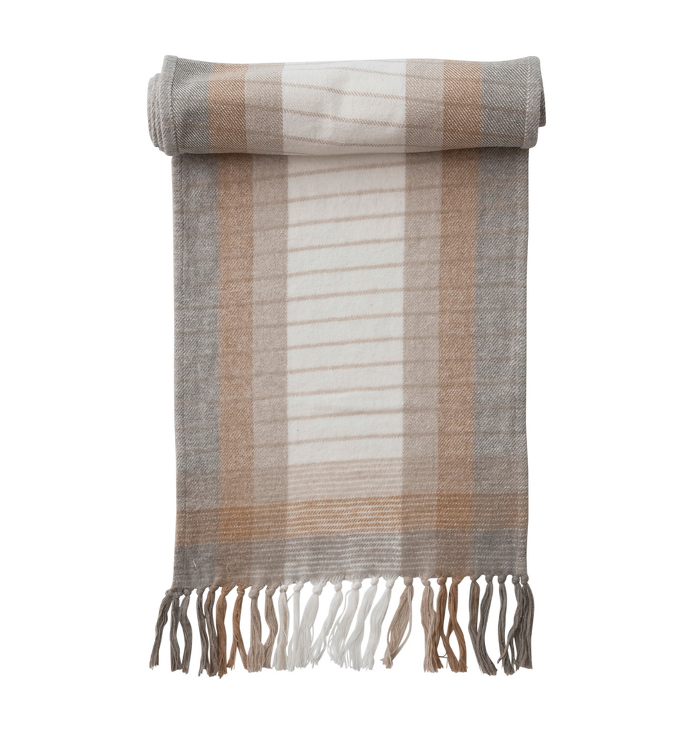 Table Runner, light plaid