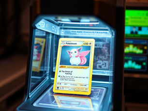 A pokemon card scanned for grading by hi-tech instruments