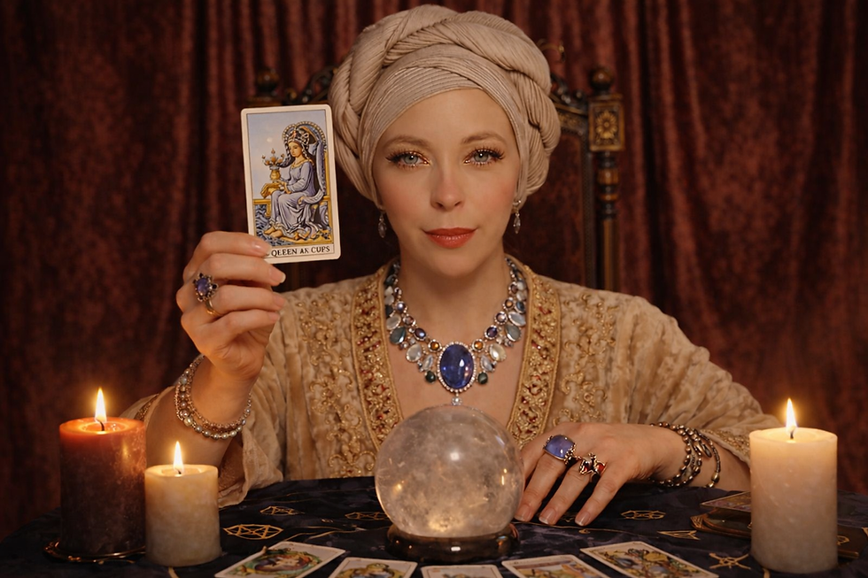 Reading Tarot cards, connecting with your past, present and future