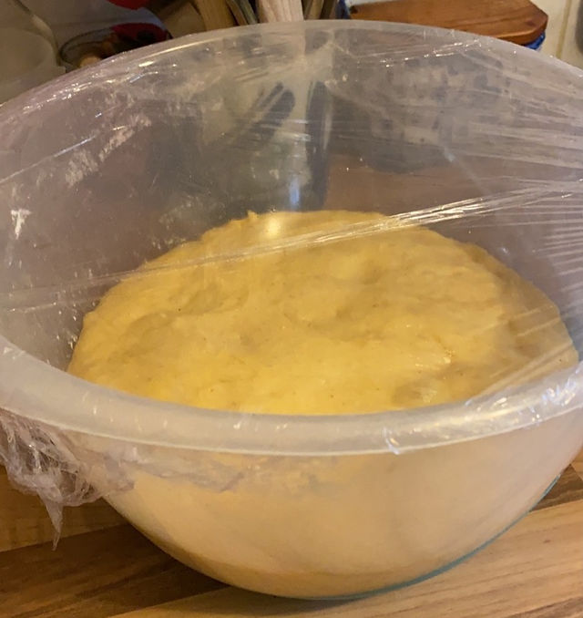 The dough raised over niight