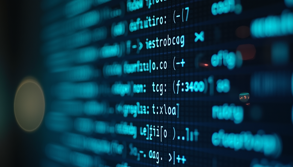 Computer screen with financial coding