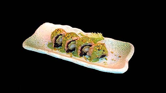 833. Sake basil black roll