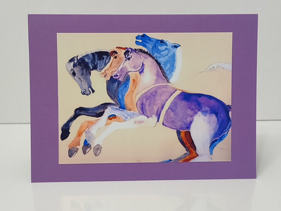 Thumbnail: Grecian Horses - Art Card 5"x7"