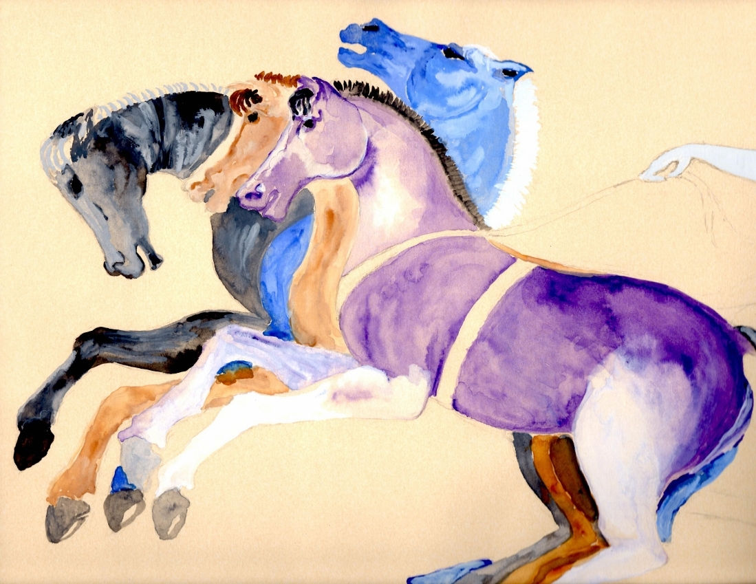 Grecian Horses - Art Card 5"x7"