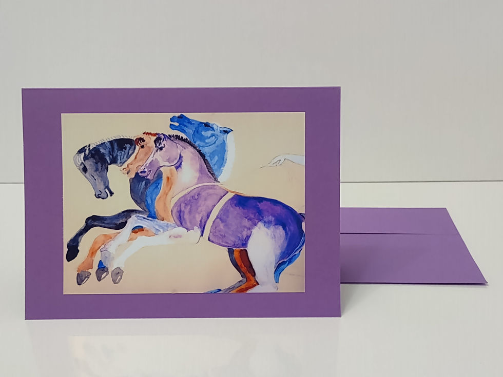 Thumbnail: Grecian Horses - Art Card 5"x7"