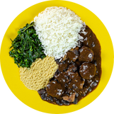 FEIJOADINHA, couve, farofa, arroz Salivare