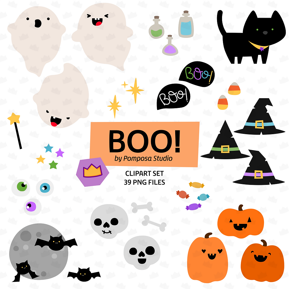 Kit cliparts Boo!