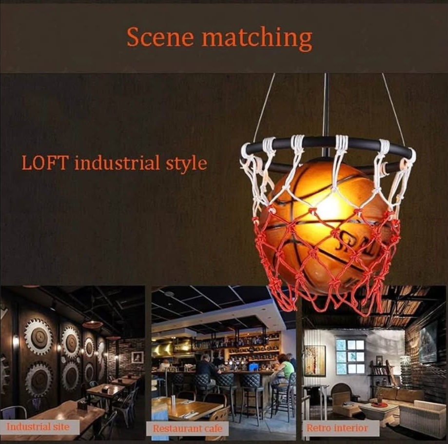 Thumbnail: Basketball Hoop Pendant Light –  Lamp for Bar, Cafe & Home(T18)