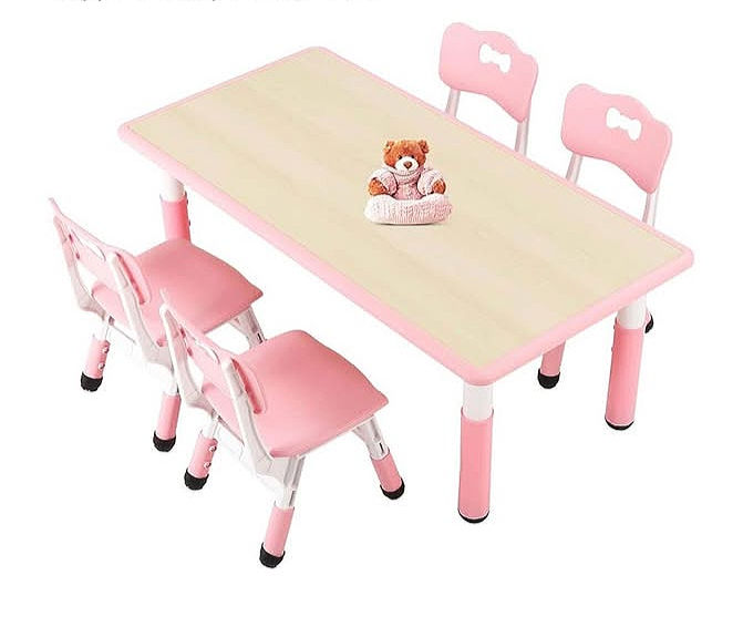 Kids Table & Chairs Set | 5-Piece Adjustable Toddler Furniture
