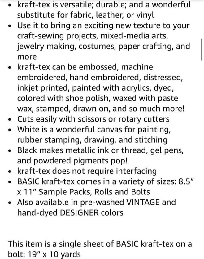 Thumbnail: Kraft-Tex Paper Fabric | 19" x 10 Yards | White(C72)