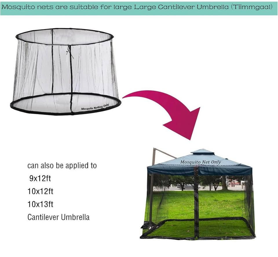 Thumbnail: Patio Mosquito Net | 15x9 FT, Double Zipper, Black(A106)
