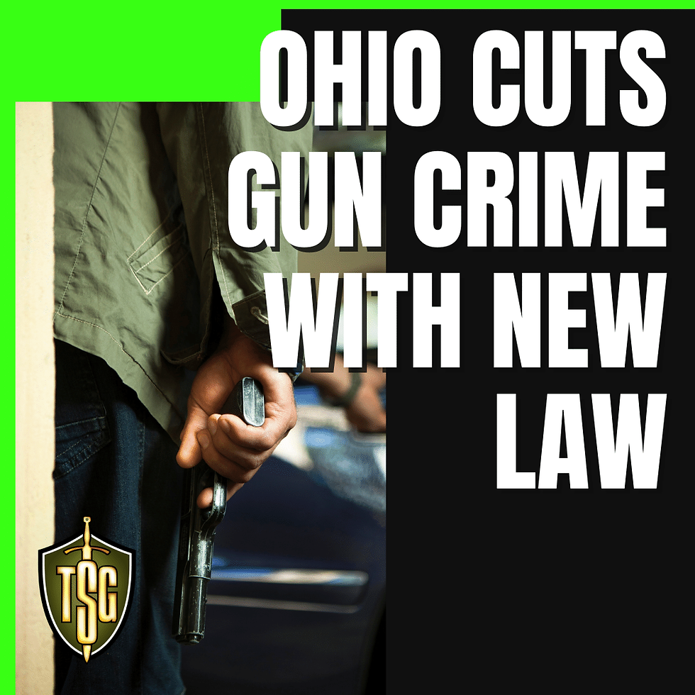 A man who is armed with a handgun reaches for a car door handle