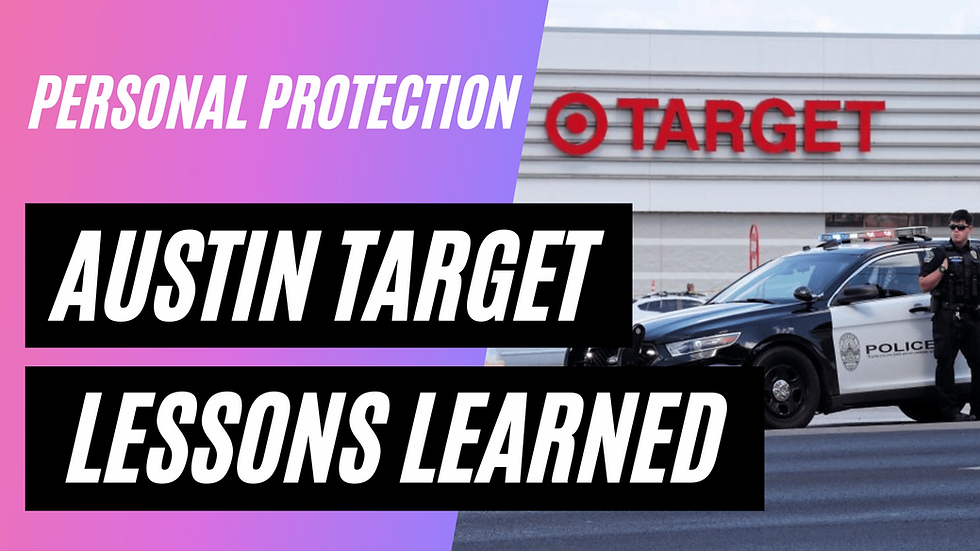 Austin Police Officer outside of the crime scene at an Austin Target. (Photo by CNN)