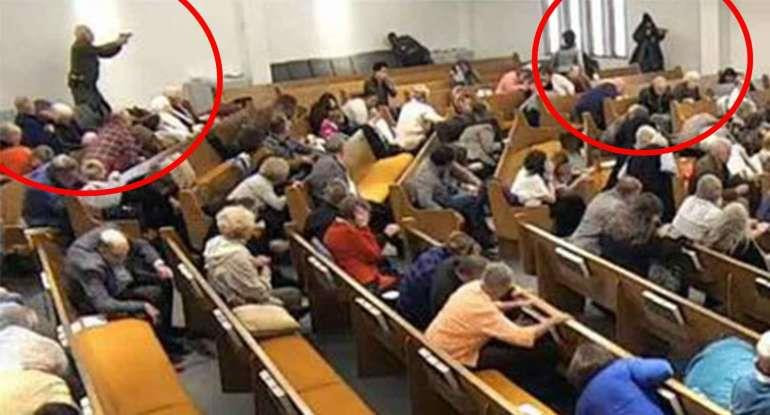Screen shot showing Texas church shooting