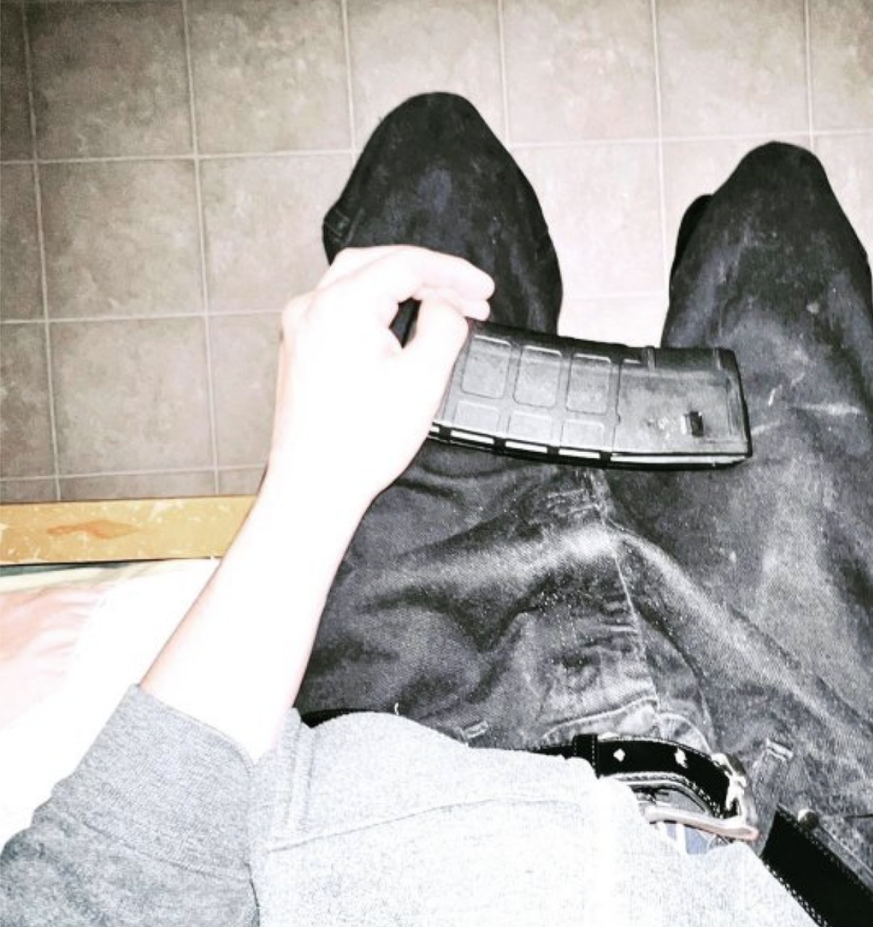 Magpul magazine in lap of school active shooter Salvador Ramos.