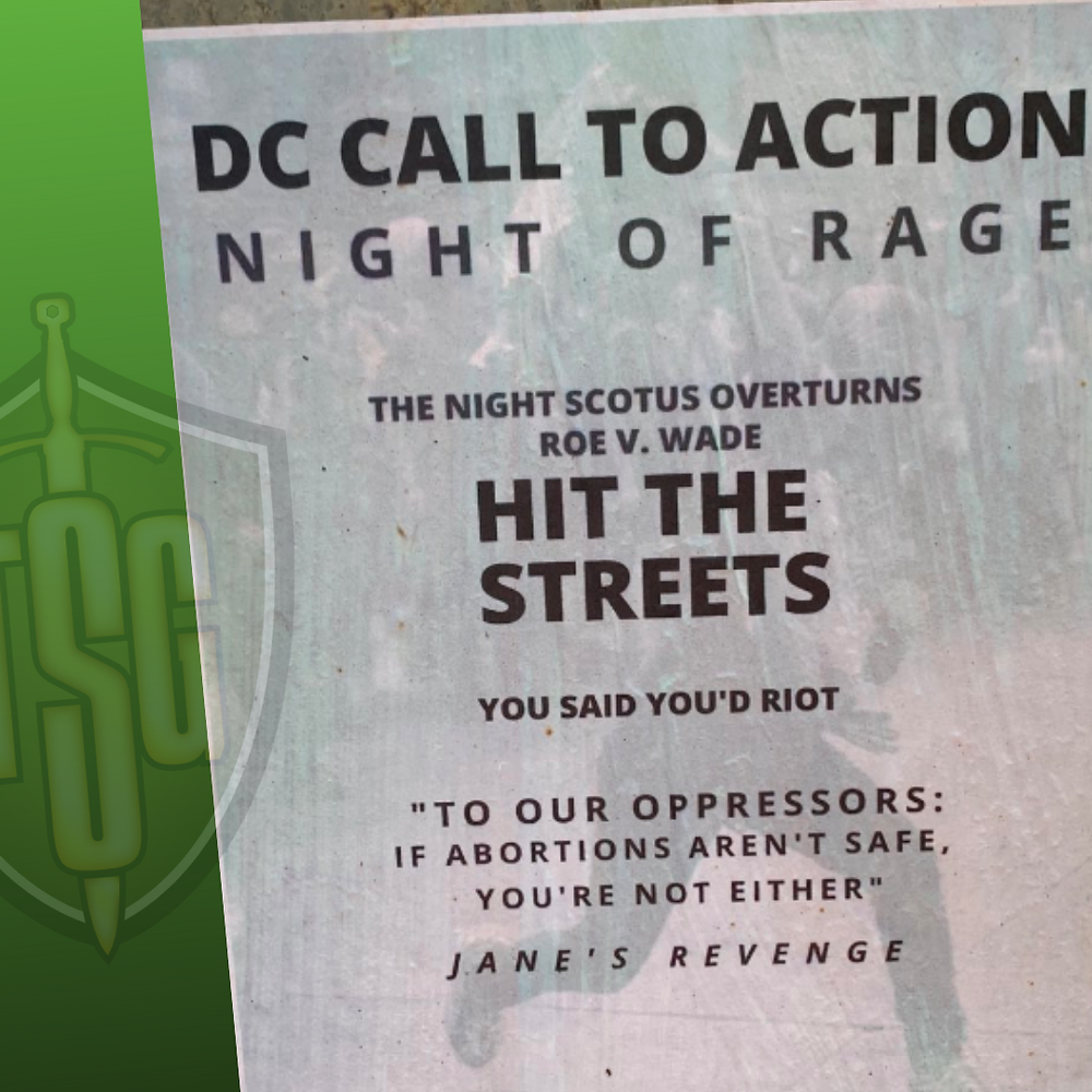 DC night of rage poster calling for riots